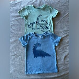 Bundle of 2 Boys Blue Dinosaur T-Shirts. Size 4T